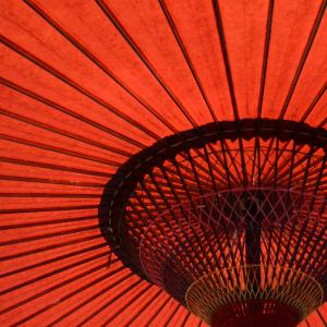 red paper umbrella 