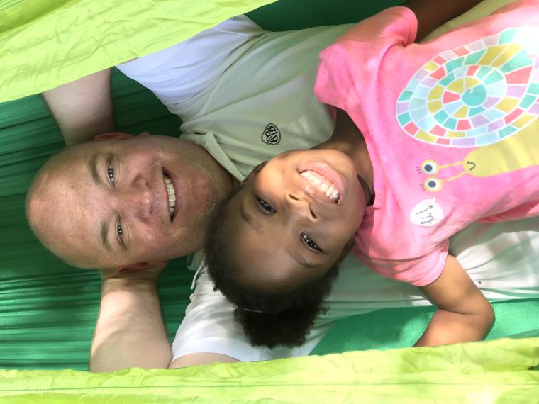 Papa and Kennedy chillaxin in our new hammock