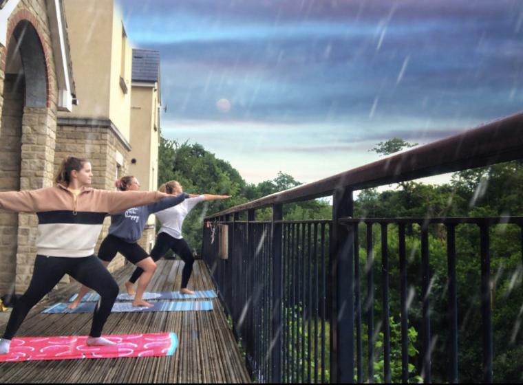 Yoga in the rain