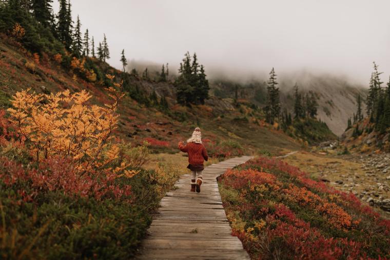 Autumn hike in the mountains