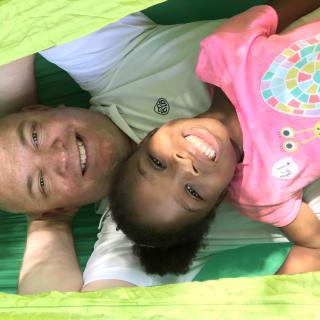 Papa and Kennedy chillaxin in our new hammock