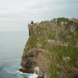 Waves Crashing against the cliffs of Uluwatu Temple