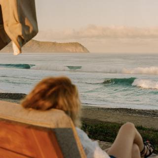 Quiet moments in a surfing town —